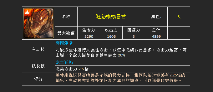 神魔之塔 狂怒蜥蜴暴君,超狠召唤兽介绍_神魔